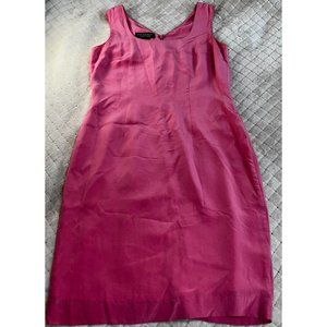Patrick Collection Dress Women Sz 8 Sleeveless 100% Silk Coral/Pink Sheath Lined